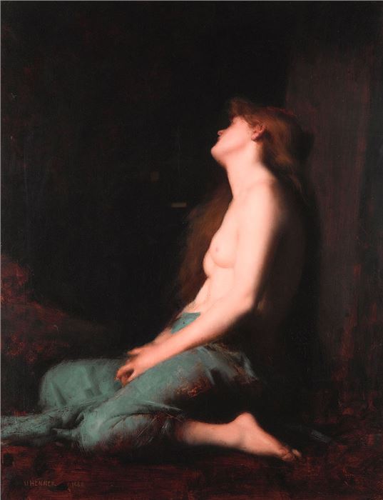 Jean-Jacques Henner, Solitude or Penitent Magdalene, c. 1881, oil on canvas, Cantor Arts Center at Stanford University, Stanford